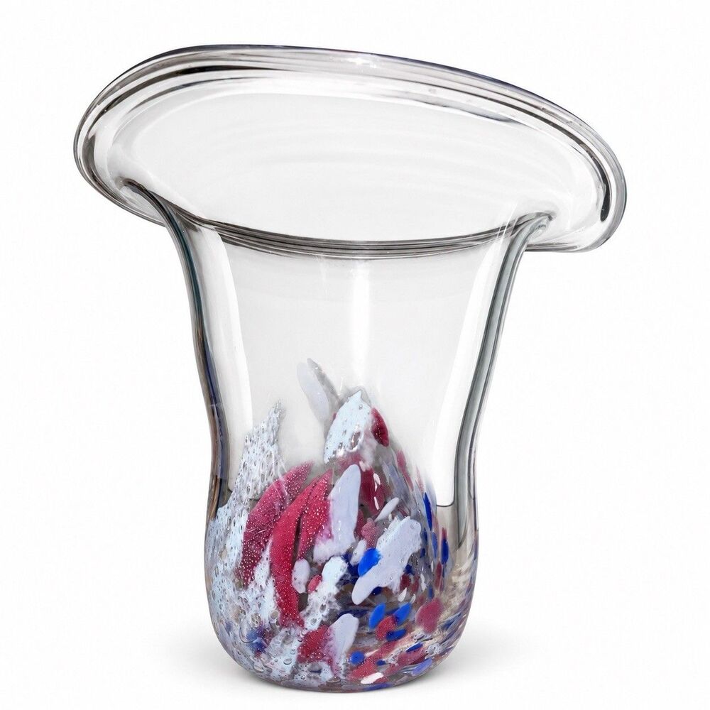 Signed Halling Glass Vase, late 20th c., etch
